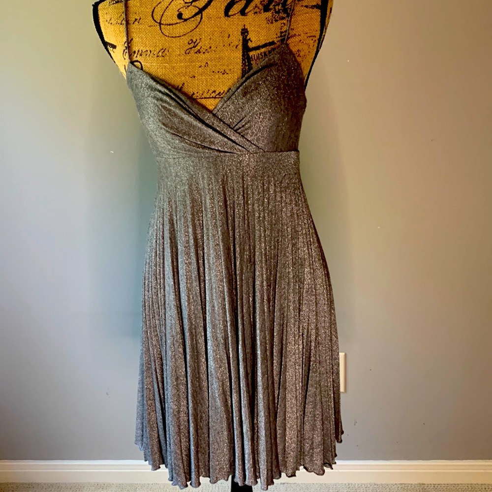 Super cute silver sparkle Max And Cleo xs sleeveless party dress